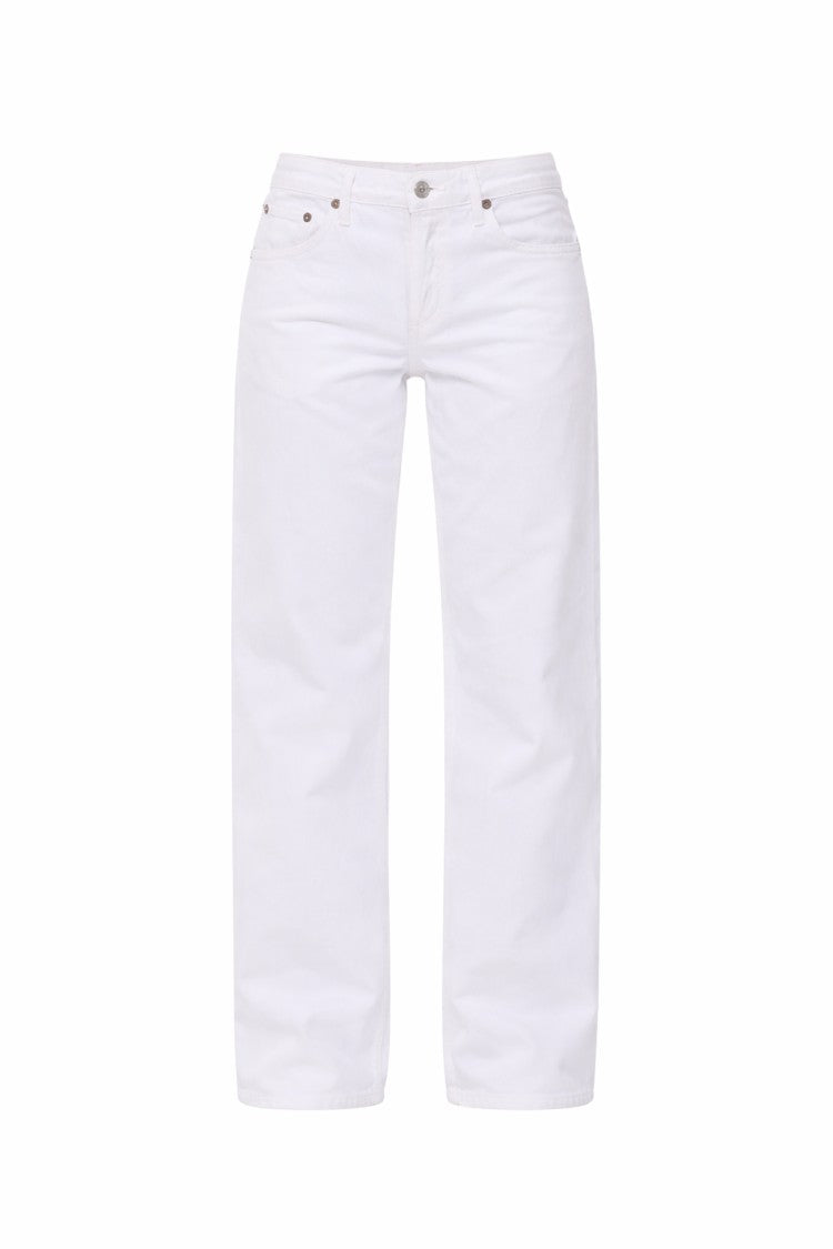 Agolde Mid Rise Straight-Leg Jeans With Clean White Wash