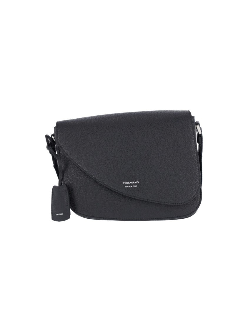 Ferragamo Fiamma Medium Shoulder Bag – Black