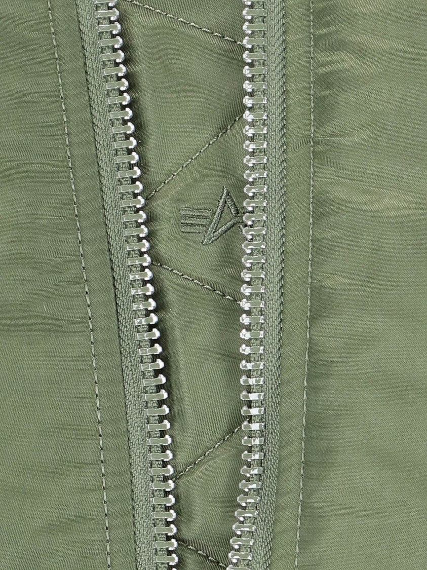 Alpha Industries Green Nylon Ma-1 Windproof Bomber Jacket