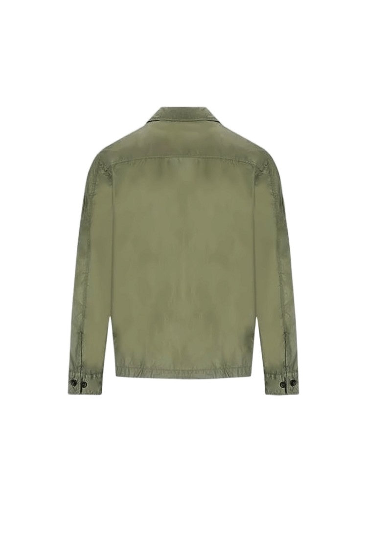 C.P. Company Cropped Green Polyamide Jacket With Structured Collar