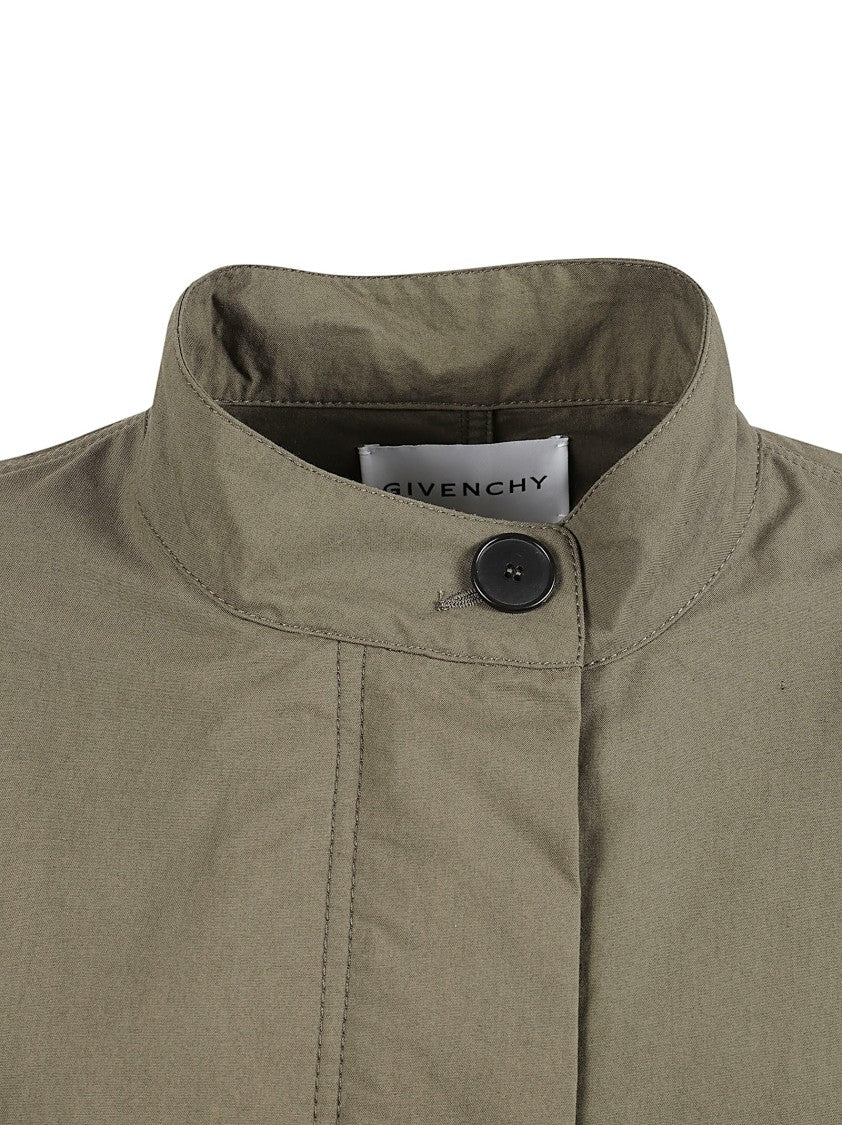 Givenchy Crinkled Cotton Parka With High Collar