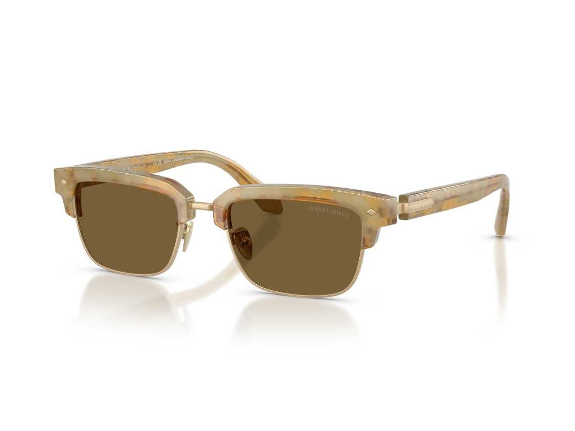 Giorgio Armani Gold 0Ar8243 Translucent Acetate Square Sunglasses