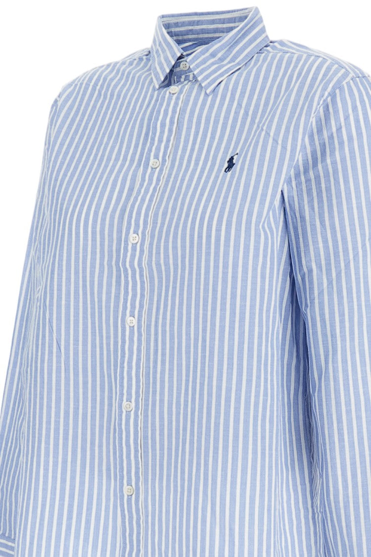 Polo Ralph Lauren Vertical Striped Button-Up Shirt With Iconic Logo