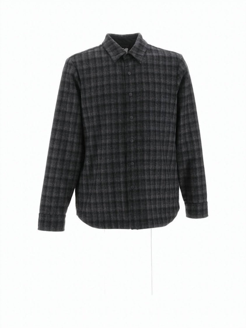 Aspesi Checkered Wool Blend Long-Sleeve Shirt