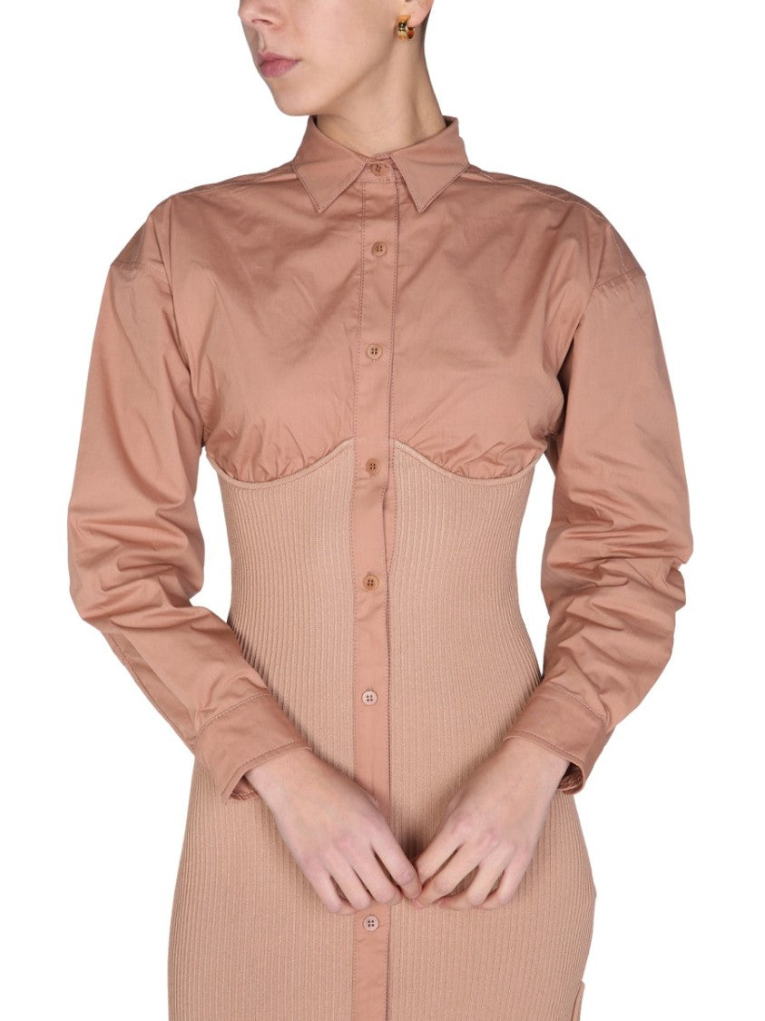 Andreâdamo Pointed Collar Mini Dress