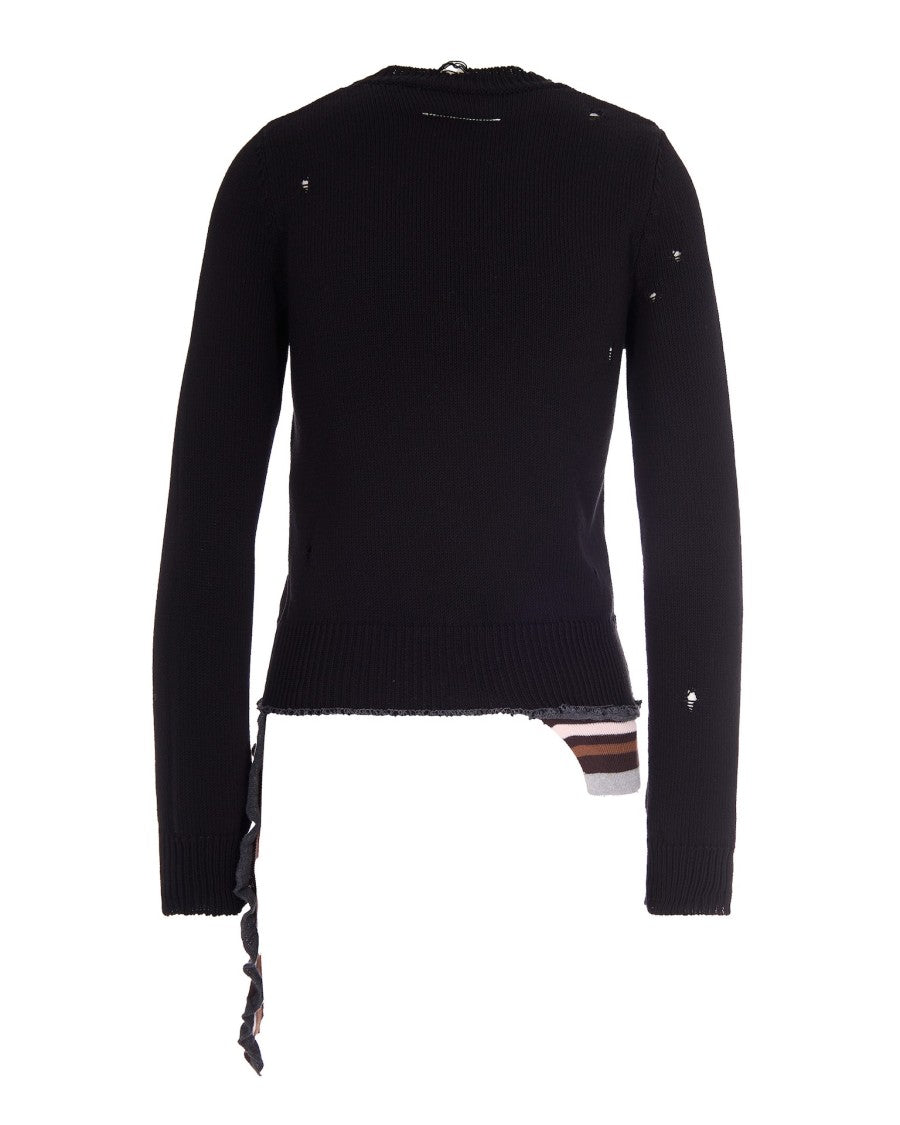 Mm6 By Maison Margiela Destroyed Ribbed Sweater