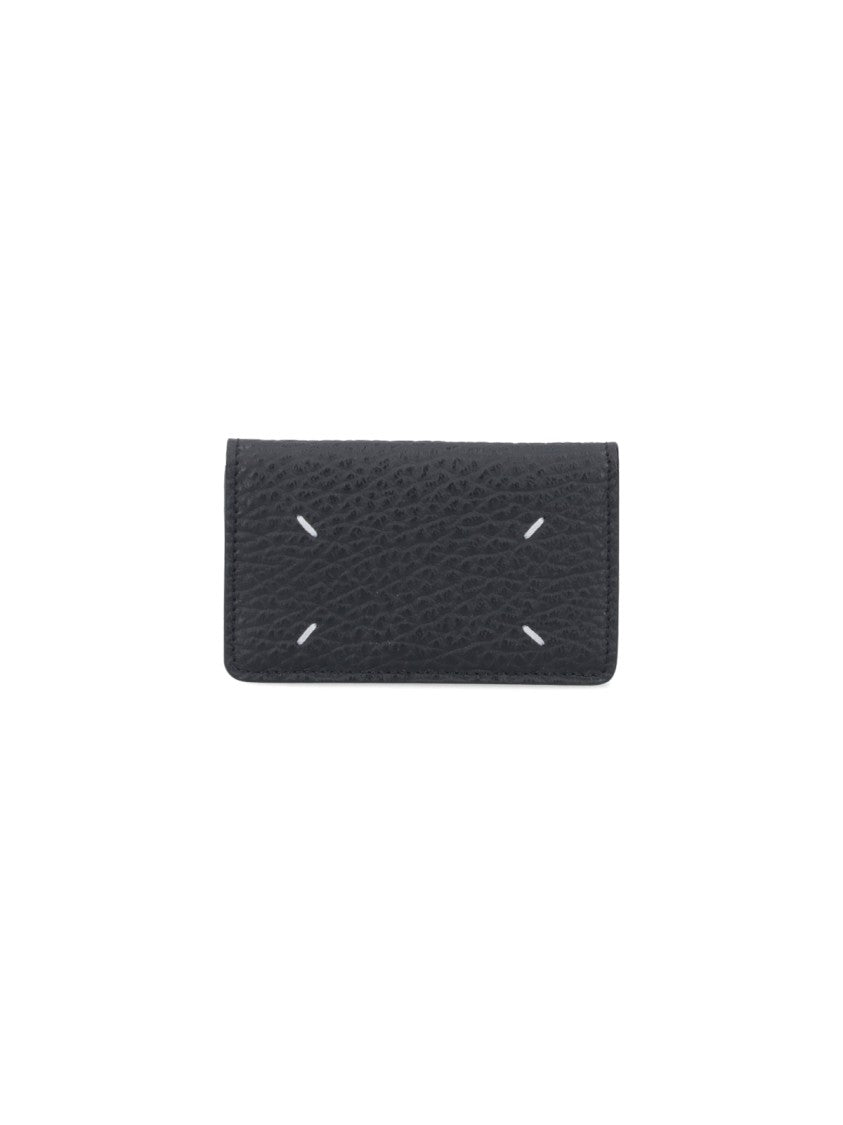 Maison Margiela Textured Leather Wallet With Subtle Stitch Accents