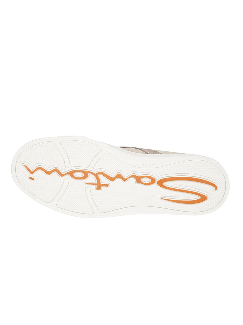 Santoni Dbs Double Buckle Calf Leather Sneakers