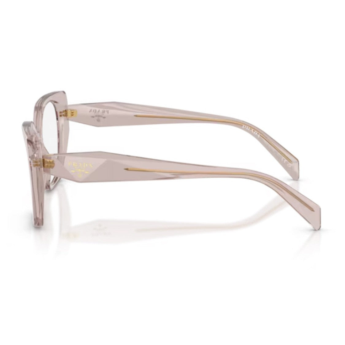 Prada Pink Pr 18Wv Transparent Cat-Eye Eyeglasses