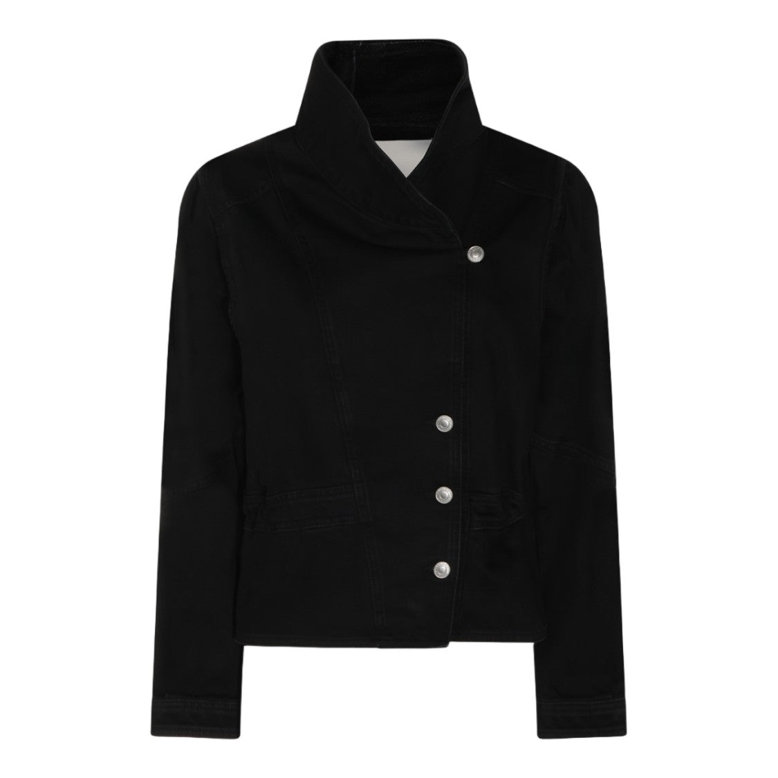 Isabel Marant Étoile Metallic Button Asymmetrical Collar Structured Jacket