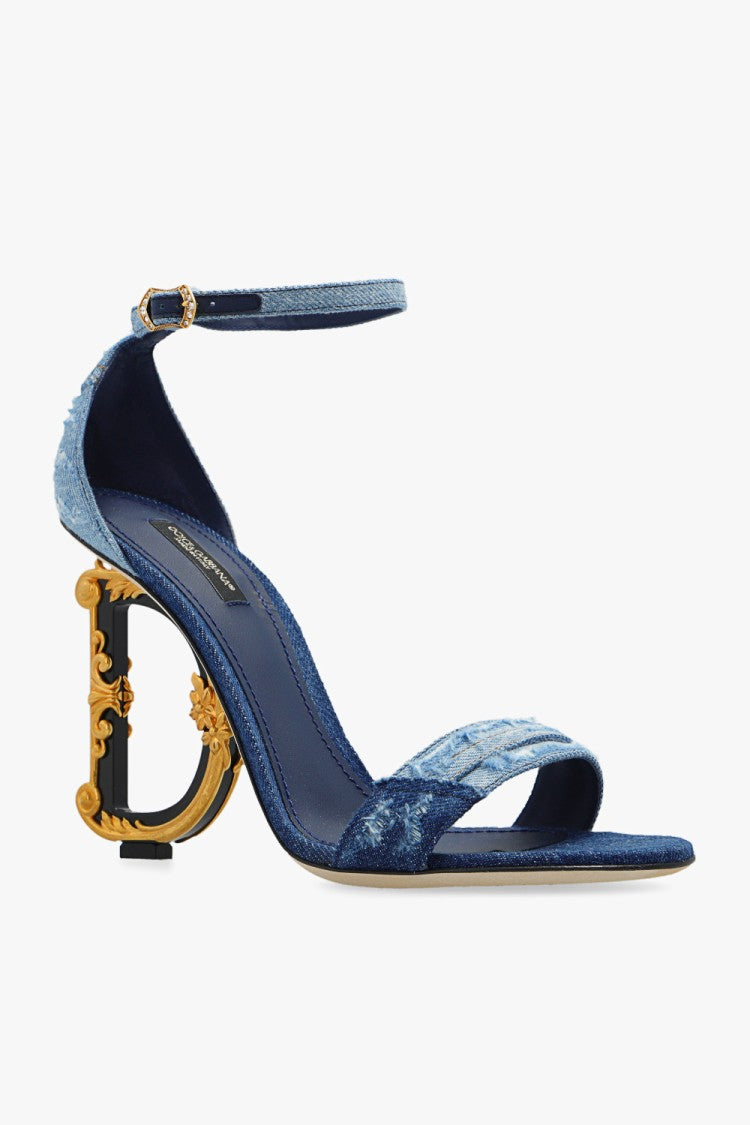 Dolce & Gabbana Vintage Denim Heeled Sandals