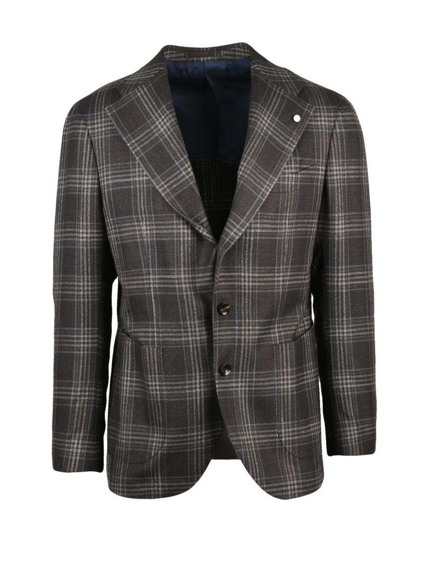 Luigi Bianchi Rounded Virgin Wool And Silk Jacket With Button Closure