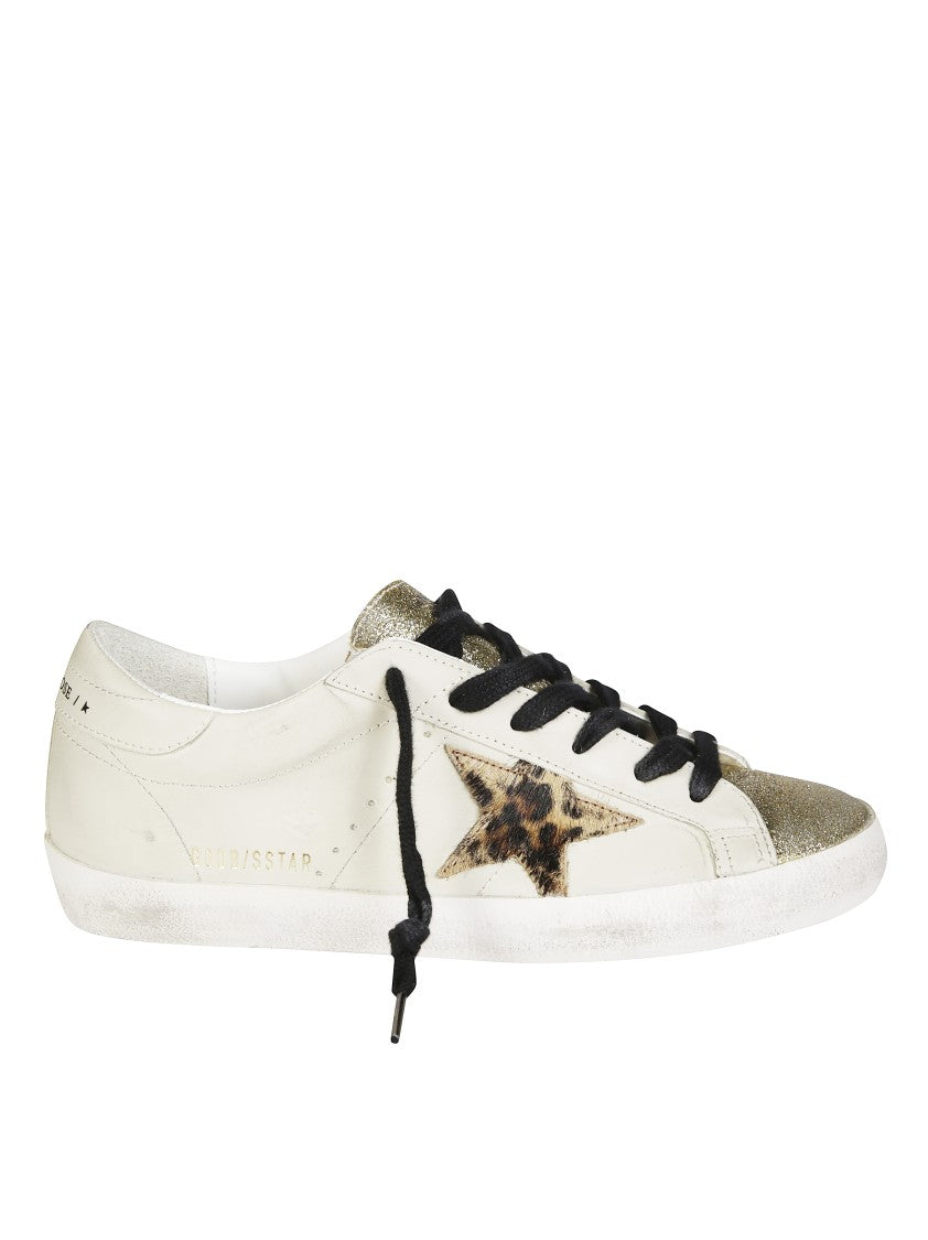 Golden Goose Superstar Leather Upper Glitter Sneakers
