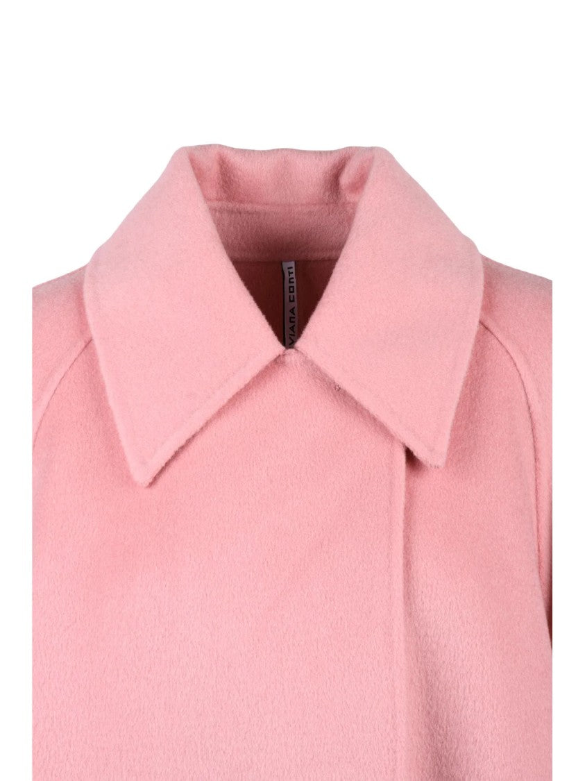 Liviana Conti Pink Wool Long Coat