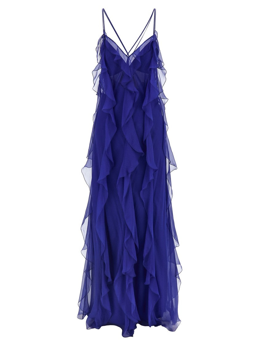 Alberta Ferretti Flowing Silk Chiffon Maxi Dress