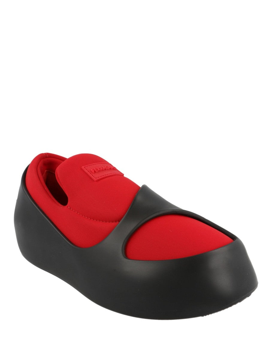 Ferragamo Lunar Paneled Slip-On Sneakers
