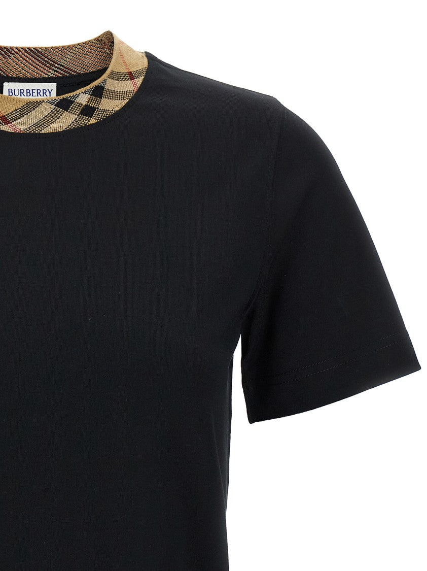 Burberry Check Neck T-Shirt