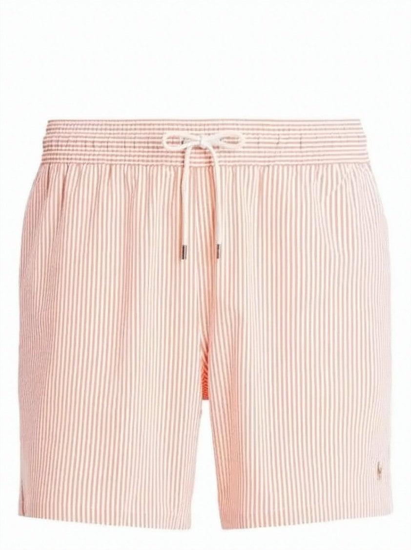 Polo Ralph Lauren Slim Fit Peach And White Striped Shorts