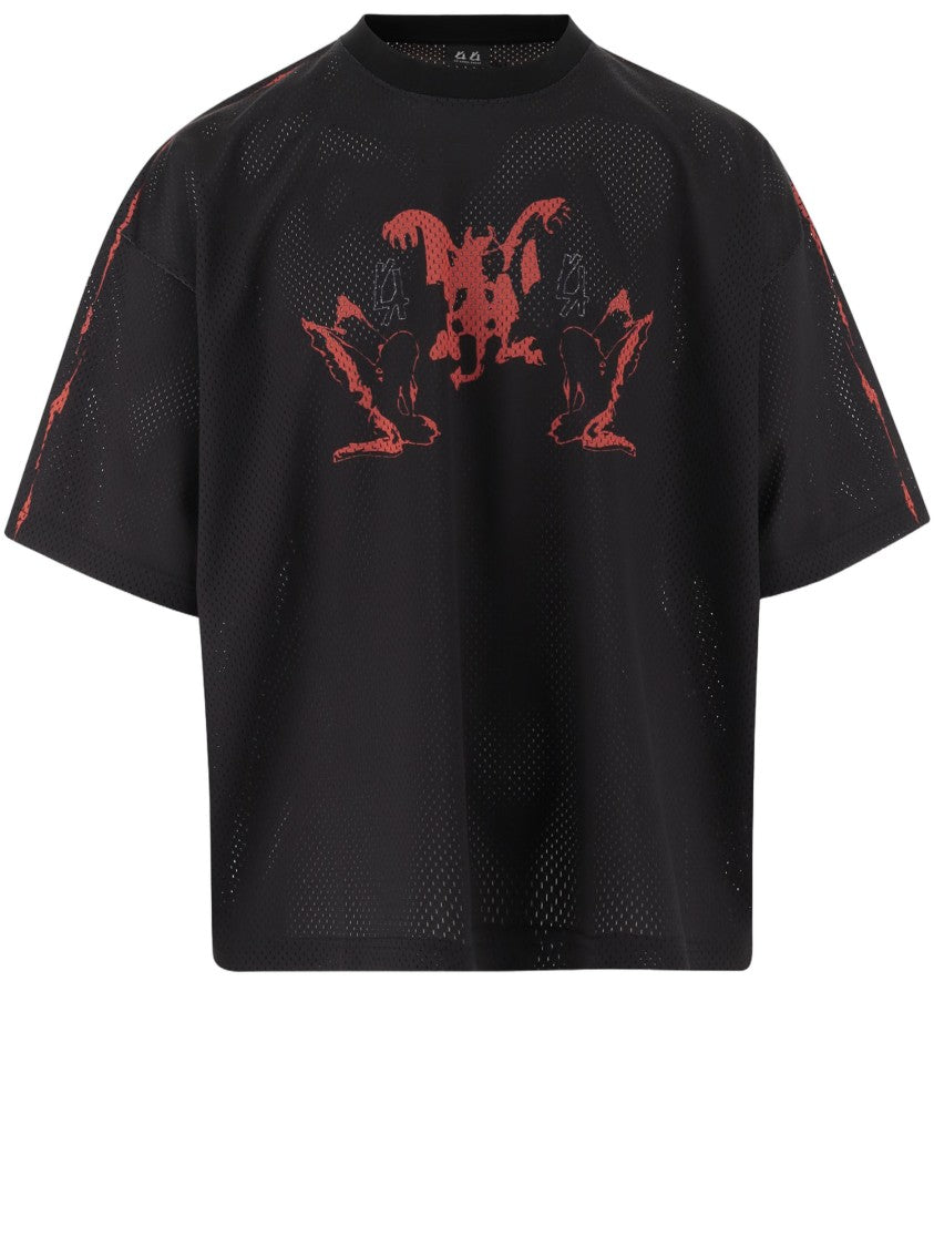 44 Label Group Oversized Black Graphic Print T-Shirt With Drop Shoulders