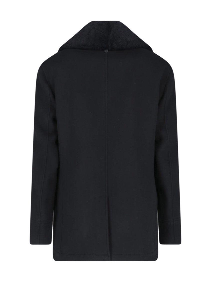 Mackage Black Cole Double-Breasted Wool Peacoat