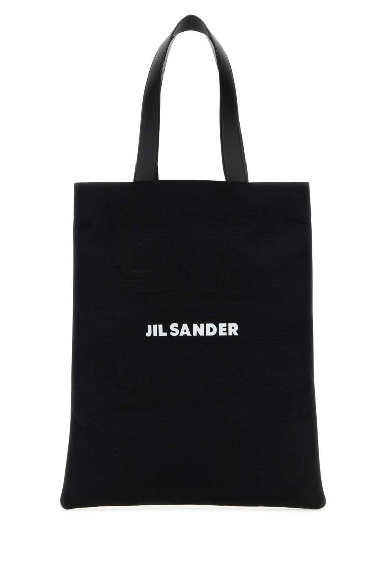 Jil Sander Black Canvas Medium Book Shopping Bag