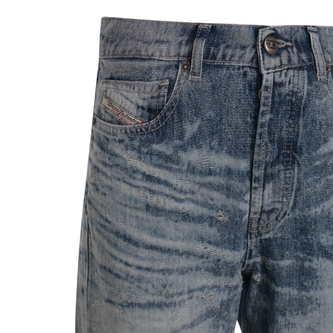 Diesel High-Waisted Straight-Leg Jeans With Vintage Wash Effect