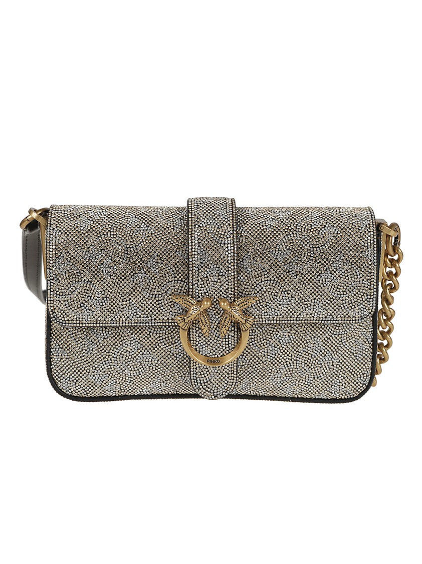 Pinko Rectangular Textured Shoulder Bag