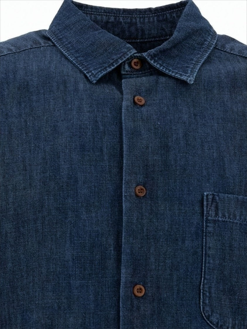 A.P.C. Textured Indigo Denim Shirt