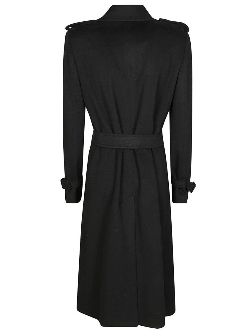 Tagliatore Double-Breasted Cashmere Trench Coat With Belted Waist