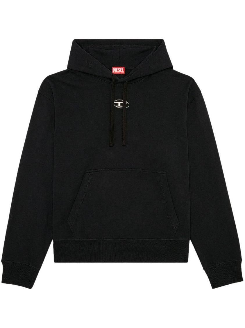 Diesel Black Relaxed Fit Hooded Sweater With Kangaroo Pocket