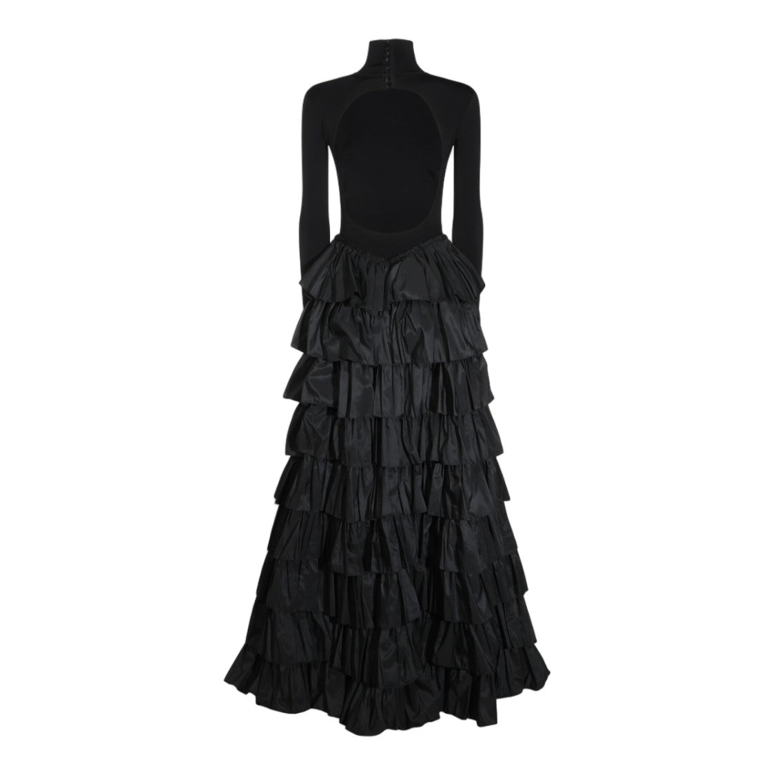 Elisabetta Franchi Fitted Dramatic Open Back Long Dress