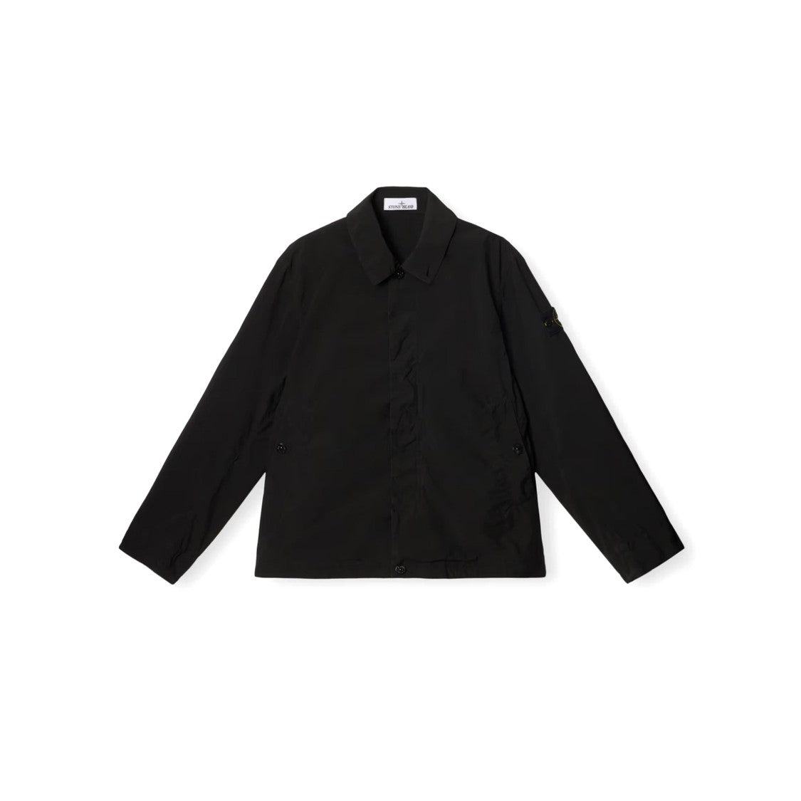 Stone Island Structured Collar Jacket With Button Closure And Relaxed Fit