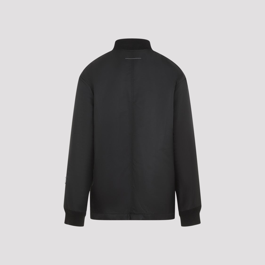 Mm6 By Maison Margiela Black Stand-Up Ribbed Collar Jacket