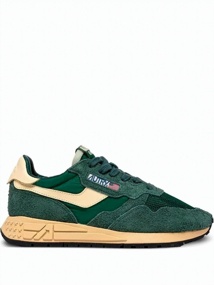 Autry Low-Top Sneakers In Deep Green Suede And Nylon