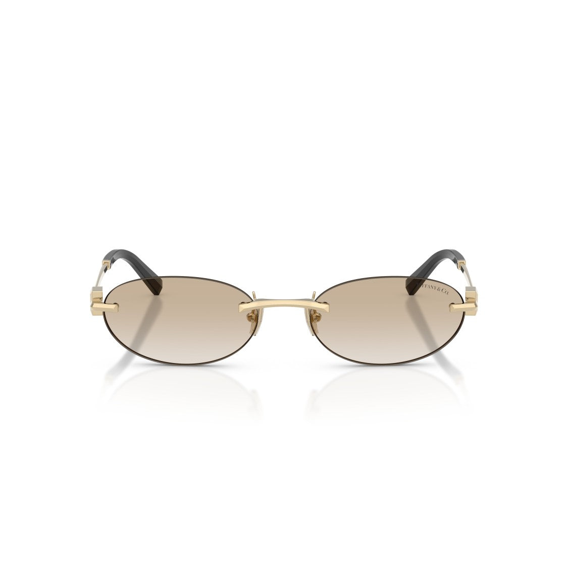 Tiffany & Co. Oval Rimless Sunglasses With Gradient Brown Lenses