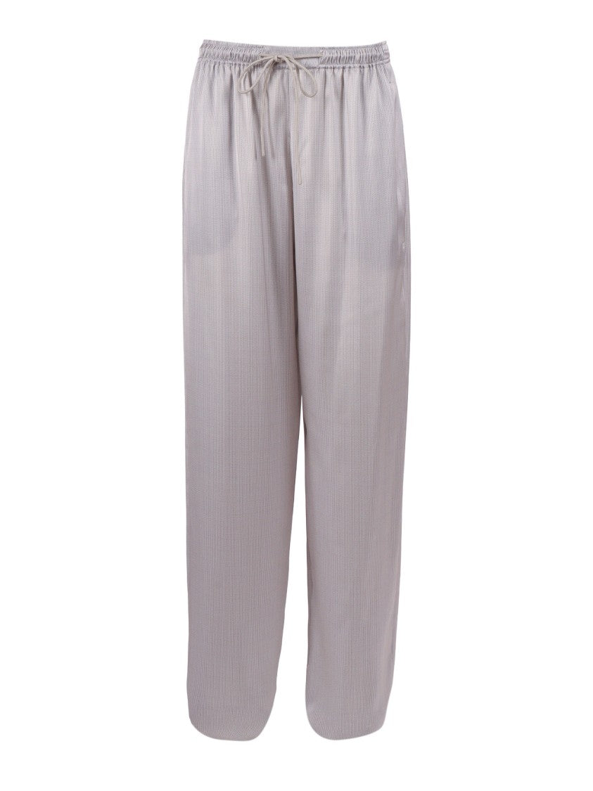 Emporio Armani Elastic Waist Textured Straight-Leg Pants