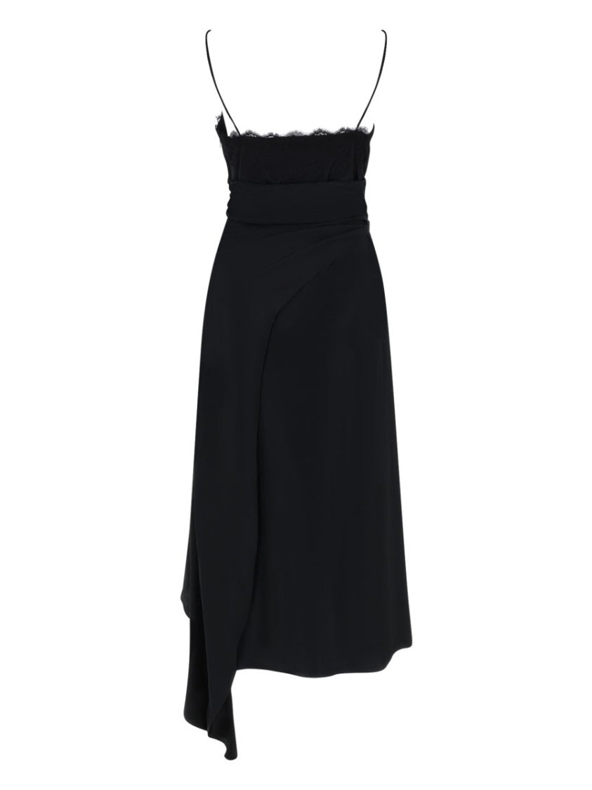 Moschino Spaghetti Straps Asymmetrical Hem Dress