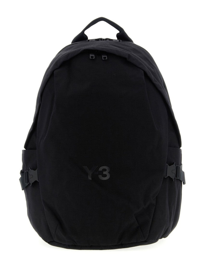 Y-3 Logo Embossed Black Polyamide Backpack