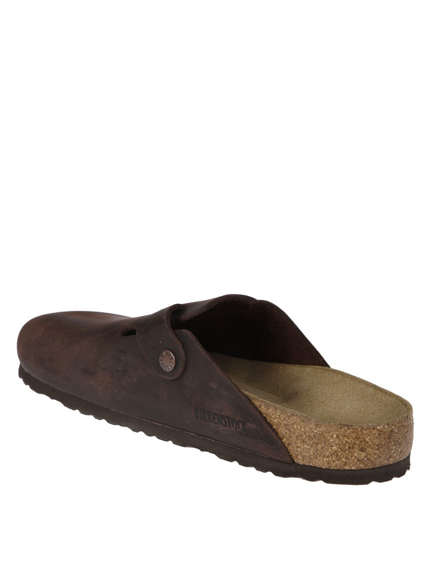 Birkenstock Brown Oiled Leather Buckle Strap Loafers