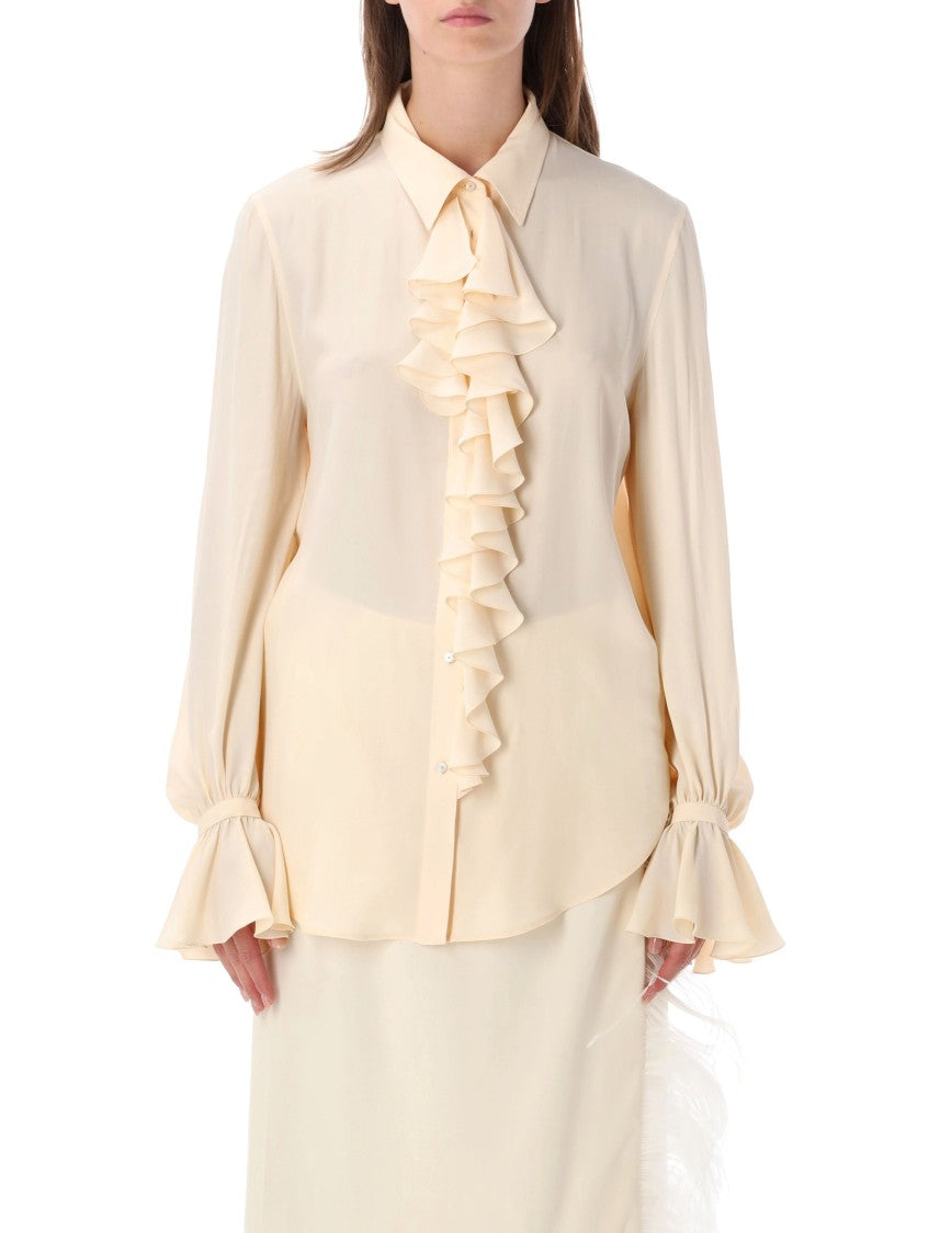 Alberta Ferretti Ruffle Flared Cuff Shirt