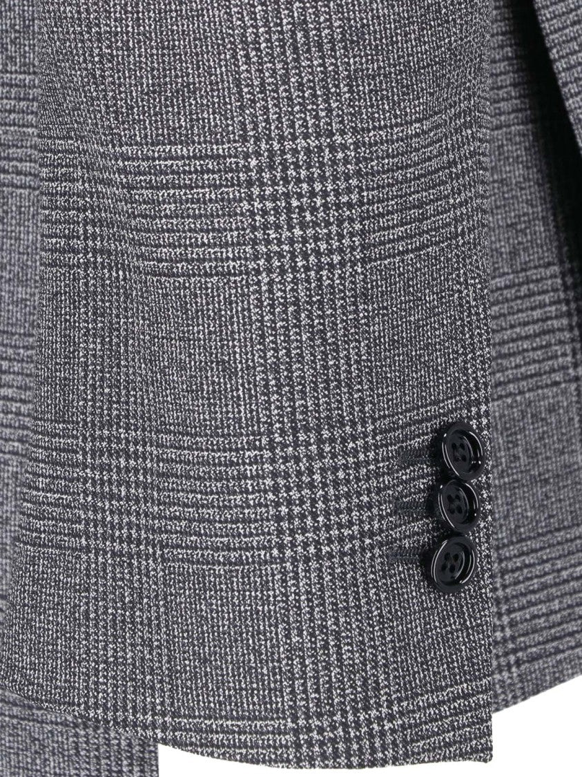 Lardini Grey Pied De Poule Double Breasted Blazer