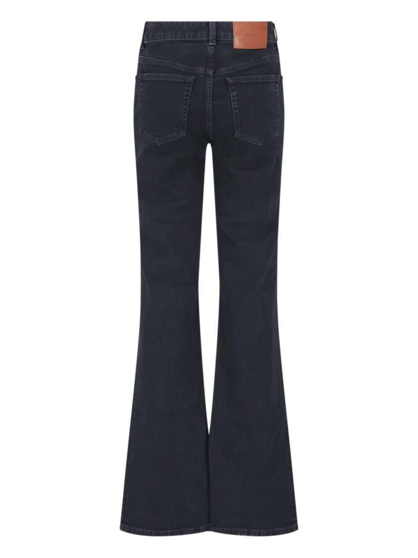 Balmain Blue Cotton Denim Flared Jeans
