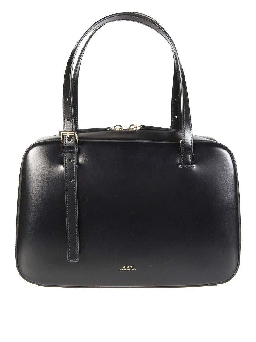 A.P.C. Black Sac Virginie Box Buckles Shoulder Bag