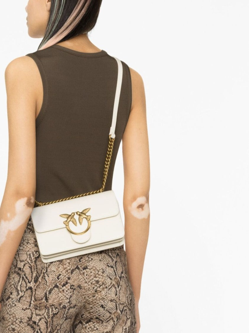 Pinko Structured White Handbag