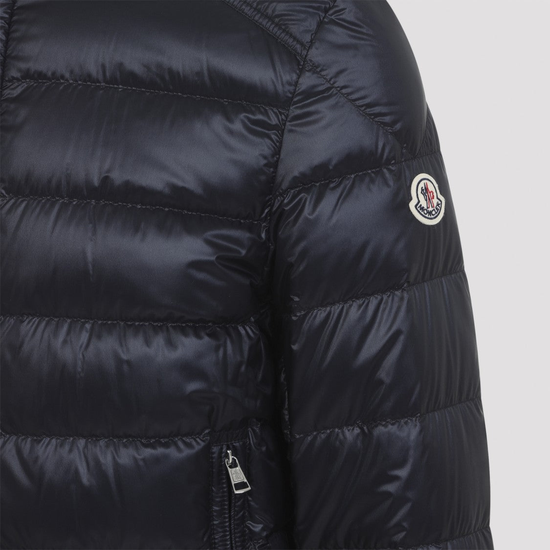 Moncler Padded Quilted Selves Jacket With Striped Hood