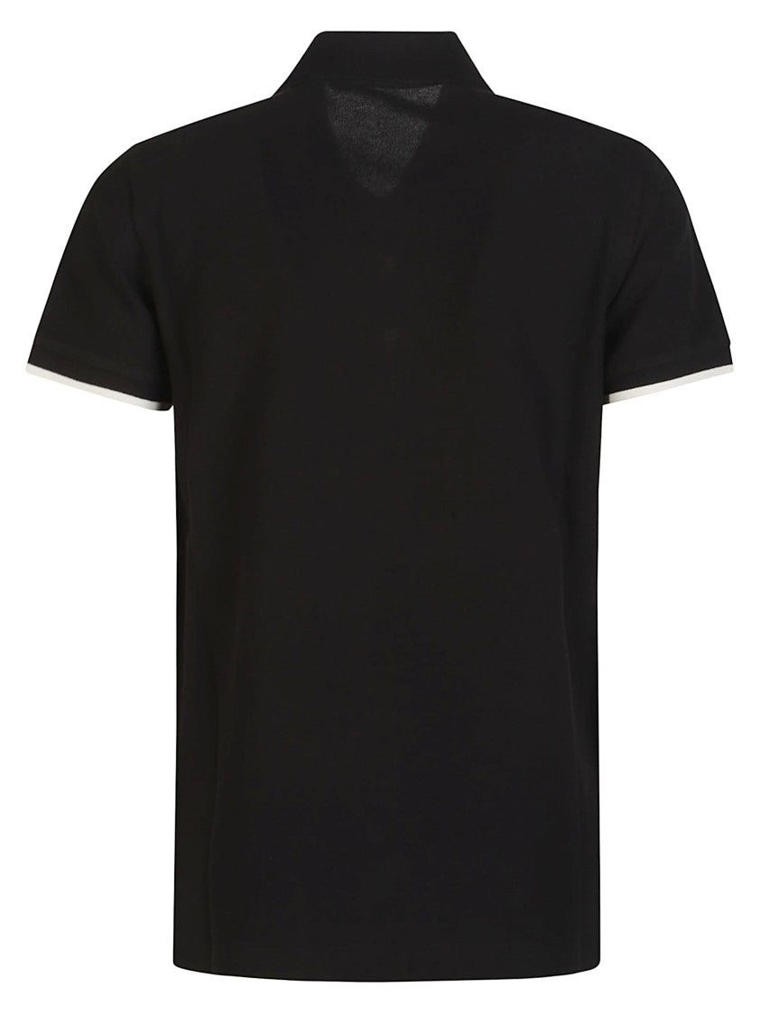 Moncler Fitted Cotton Embroidered Polo Shirt