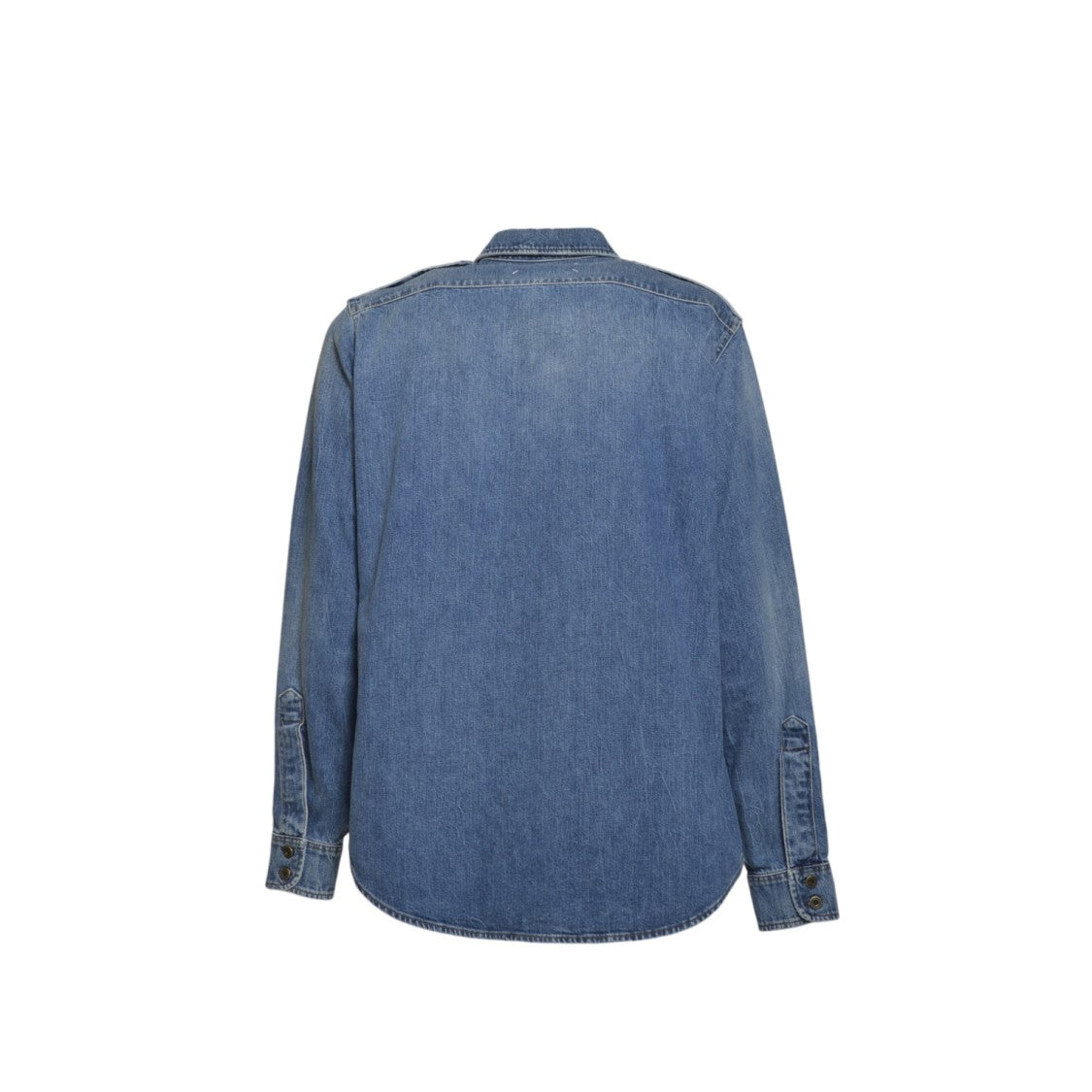Maison Margiela Classic Denim Shirt With Distressed Finish And Chest Pockets