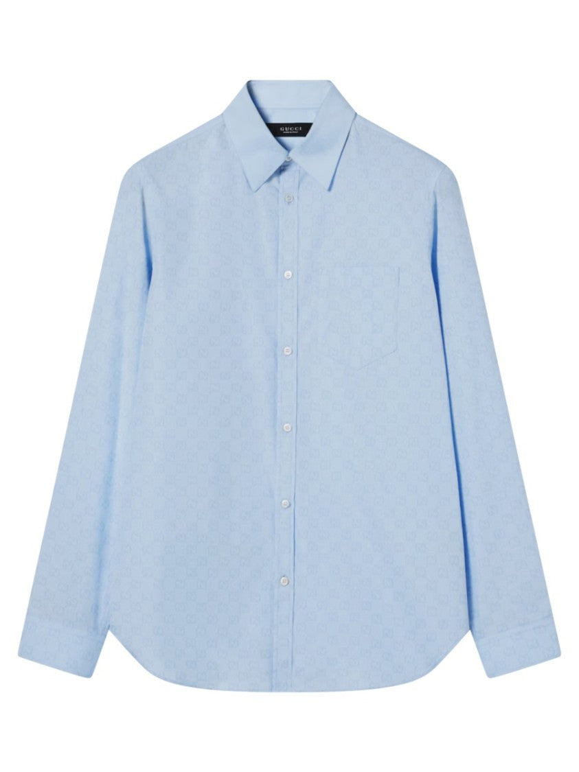 Gucci Cotton Gg Long-Sleeve Button-Up Shirt