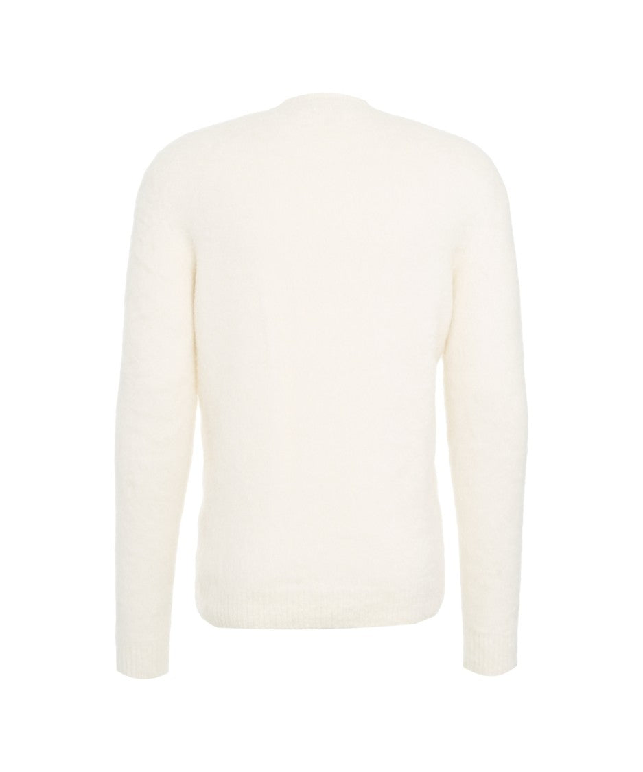 Roberto Collina Brushed Knit Sweater With Classic Round Neckline