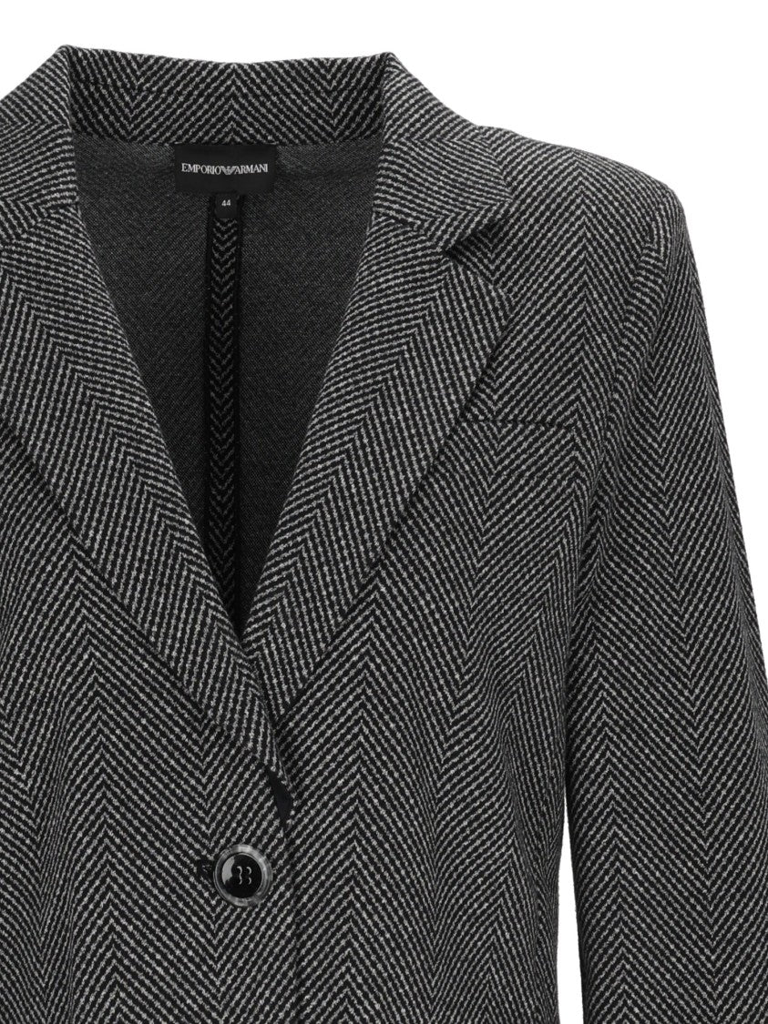 Emporio Armani Herringbone Tailored Blazer